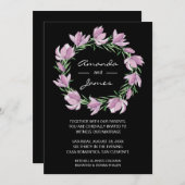 Elegant Magnolia Wreath Wedding Invitations (Voorkant / Achterkant)