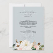 Elegant Magnolia | Zwart in één bruiloft Kaart (Achterkant)