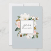 Elegant Magnolia | Zwart-wit Quinceañera Kaart (Achterkant)