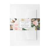 Elegant Magnolia | Zwarte bruiloft Uitnodigingen Wikkel (Voorkant Voorbeeld)