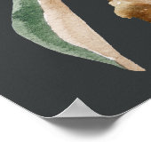 Elegant Magnolia | Zwarte en witte welkomstbruilof Poster (Hoek)