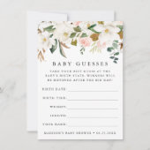 Elegant Magnolias Baby shower Guessing Game Kaart (Voorkant)