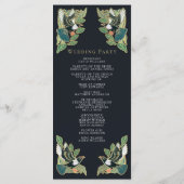 Elegant Magpie Art Nouveau huwelijksprogramma Programmakaart (Achterkant)