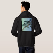 Elegant Magpie Bird and Bonsai Tree Japanese Hoodie (Achterkant volledig)