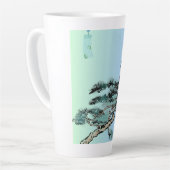 Elegant Magpie Bird Bonsai Latte Coffee Mug Latte Mok (Linkerhoek)