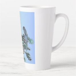 Elegant Magpie Bird Bonsai Latte Coffee Mug Mok