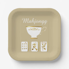 Elegant Mahjong Party Paper Plate Papieren Bordje