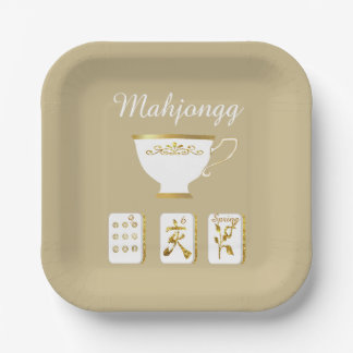 Elegant Mahjong Party Paper Plate Papieren Bordje