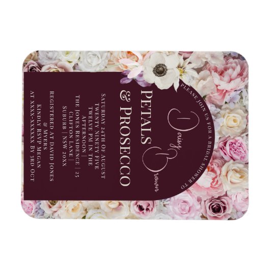 Elegant Mahogany Floral Arch Zomer Vrijgezellenfee Magneet (Horizontaal)