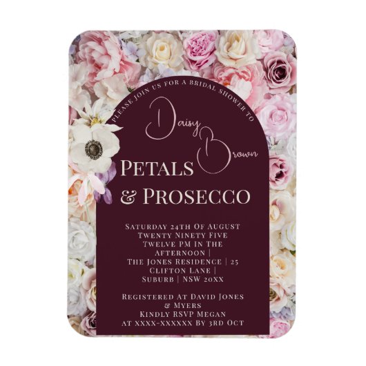 Elegant Mahogany Floral Arch Zomer Vrijgezellenfee Magneet (Verticaal)