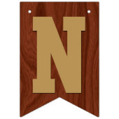 Elegant Mahogany Wood Gold Letters Gefeliciteerd Vlaggetjes (Derde vlag)