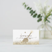 Elegant Maid Cleaning Gold Glitter Visitekaartje (Staand voorkant)