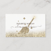Elegant Maid Cleaning Gold Glitter Visitekaartje (Voorkant)