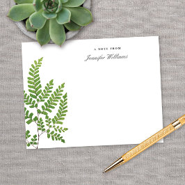 Elegant Maidenhair Varen Botanische w / Naam Notitiekaartje
