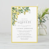 Elegant Main Squeeze Lemon Yellow Vrijgezellenfees Kaart (Staand voorkant)
