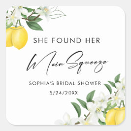 Elegant Main Squeeze Vrijgezellenfeest Favors Vierkante Sticker