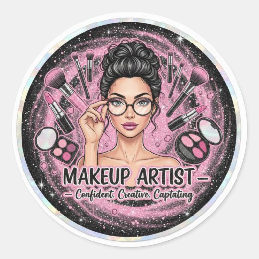 Elegant Make-up Artiest Professionele Sticker - Mi (Voorkant)