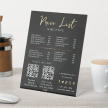 Elegant make-up artist prijslijst Sjabloon | Schoo