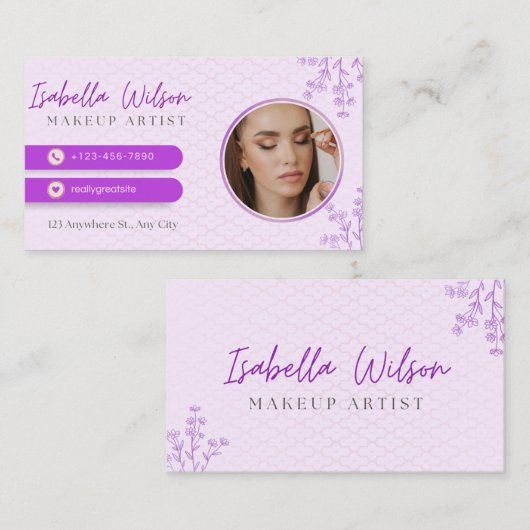 Elegant make-up artist Visitekaartje (Voorkant / Achterkant)