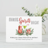 Elegant maken van spirits Bright Red & Green Compa Feestdagenkaart (Staand voorkant)