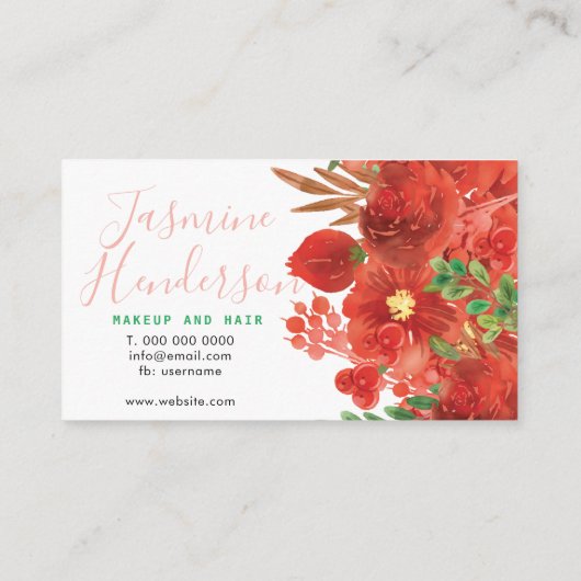 Elegant Makeup and Hair for Christmas Fashion Visitekaartje (Achterkant)