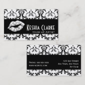 Elegant Makeup Artiest Visitekaartjes Damask (Voorkant / Achterkant)