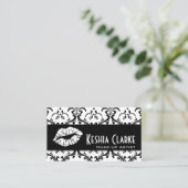 Elegant Makeup Artiest Visitekaartjes Damask (Staand voorkant)