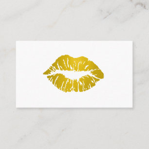 Elegant Makeup Artist Faux Glitter Chic Gold Lips Visitekaartje