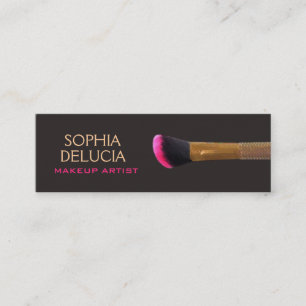 Elegant Makeup Artist Gold Pink Makeup Brush Mini Visitekaartje