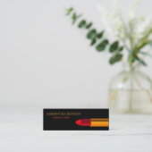 Elegant Makeup Artist Lipstick Beauty Mini Visitekaartje (Staand voorkant)