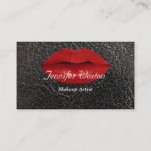 Elegant Makeup Artist/Rode Lips - Visitekaartjes (Voorkant)