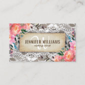 Elegant Makeup Artist Wedding Rustic Floral Visitekaartje (Voorkant)