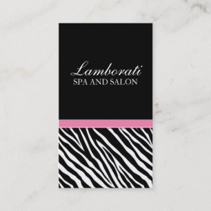 Elegant Makeup Artist Zebra Print Stylist Salon Visitekaartje