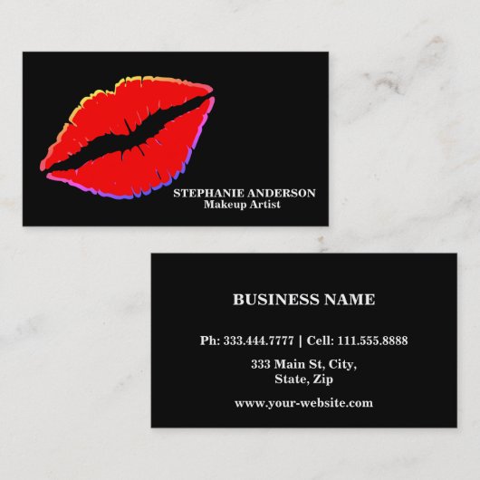 Elegant Makeup kunstenaar Cosmetoloog Cosmetologie Visitekaartje (Voorkant / Achterkant)