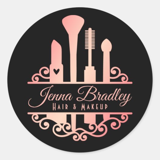 Elegant Makeup Tools Beauty Professional Ronde Sticker (Voorkant)