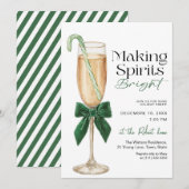 Elegant Making Spirits Bright Holiday party Kaart (Voorkant / Achterkant)