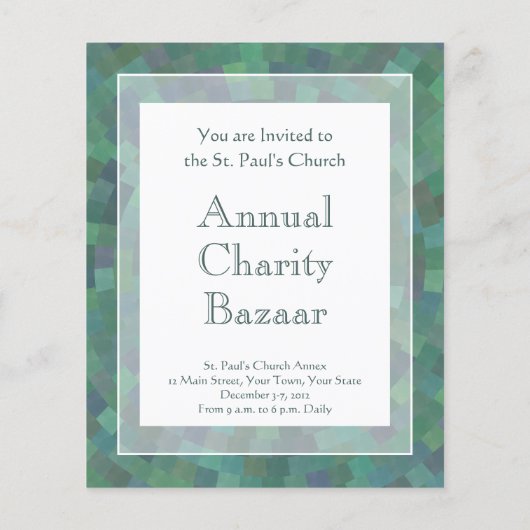 Elegant Malachite Green Geometric Pattern Flyer (Achterkant)