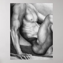 Elegant Male-nude Hand Tekening Wall Art