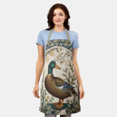 Elegant Mallard Duck William Morris Inspired  Schort (Gedragen)