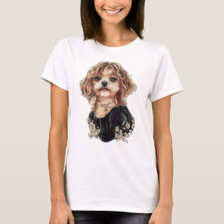 Elegant Maltipoo Waterverf Vrouwen T-shirt