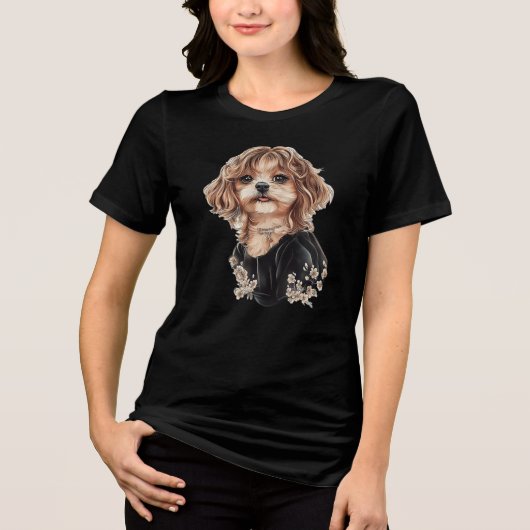 Elegant Maltipoo Waterverf Vrouwen T-shirt (Voorkant)