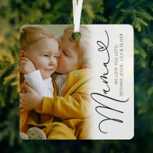 Elegant Mama Photo Kerstmetal Ornament
