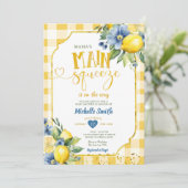 Elegant Mama's Main Squeeze Blue Lemon Baby shower Kaart (Staand voorkant)