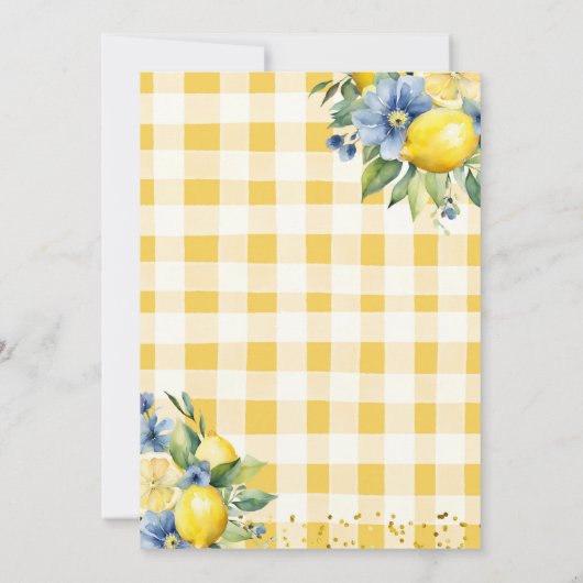 Elegant Mama's Main Squeeze Blue Lemon Baby shower Kaart (Achterkant)