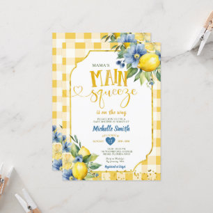 Elegant Mama's Main Squeeze Blue Lemon Baby shower Kaart