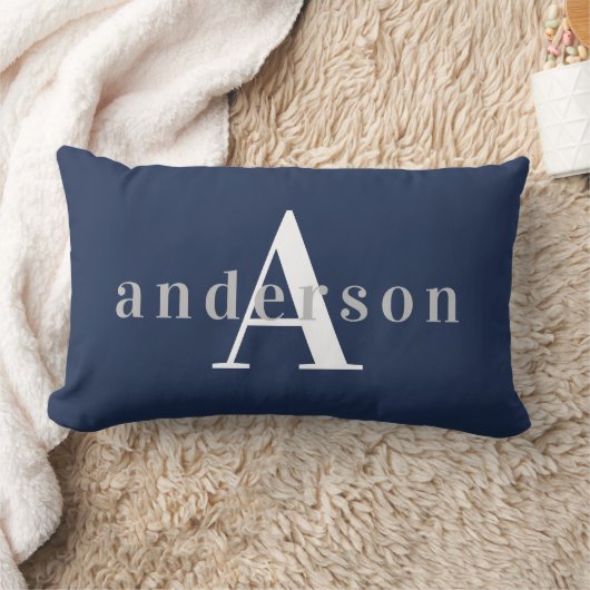 Elegant Mame en Monogram Nursery Lumbar Pillow Kussen (Deken)