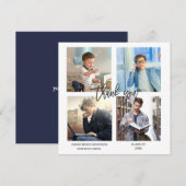 Elegant Man Afstuderen Foto Collage Hartelijk dank Aankondiging (Voorkant / Achterkant)