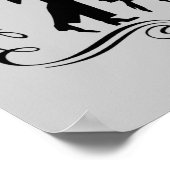 Elegant Man en vrouw partij silhouet kunst Poster (Hoek)