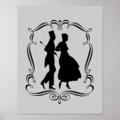 Elegant Man en vrouw partij silhouet kunst Poster (Voorkant)