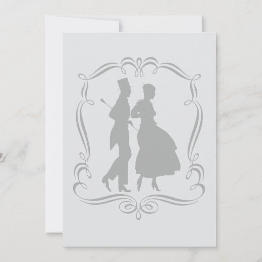 Elegant Man en vrouw silhouet partij Kaart (Achterkant)